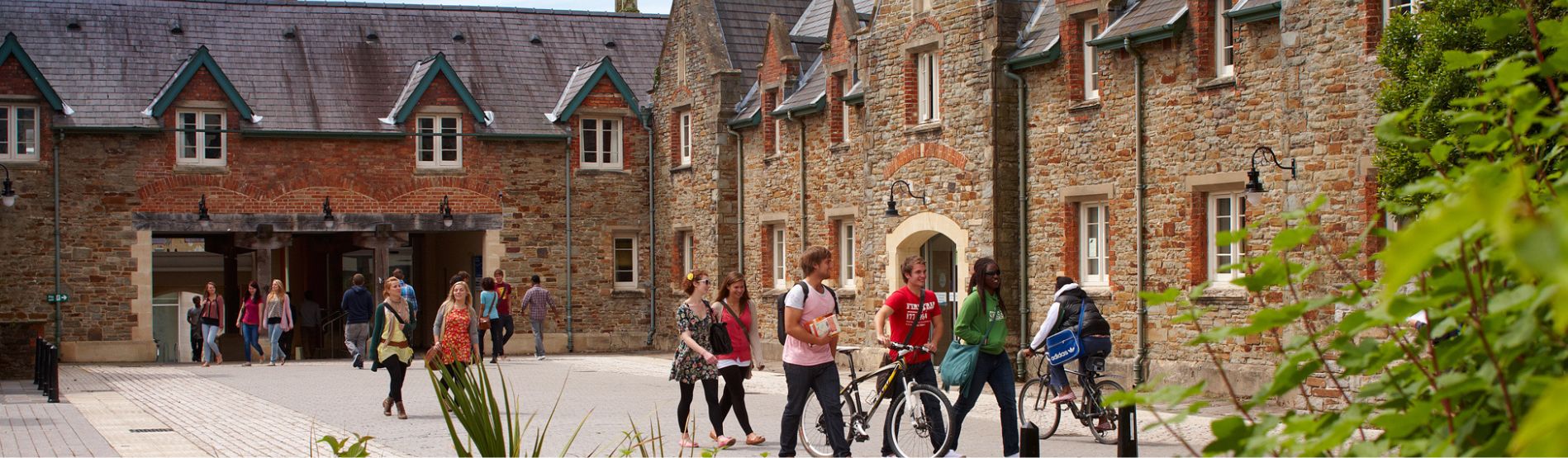 Students walking on campus