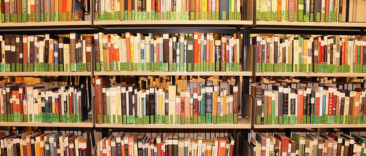 A bookshelf packed full of books