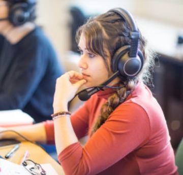 female student using a pc