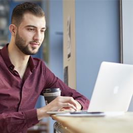 A student working on a laptop