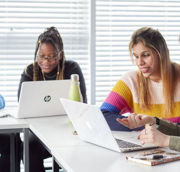 students around computer