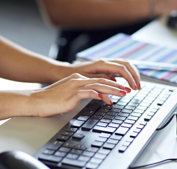 Student on a computer