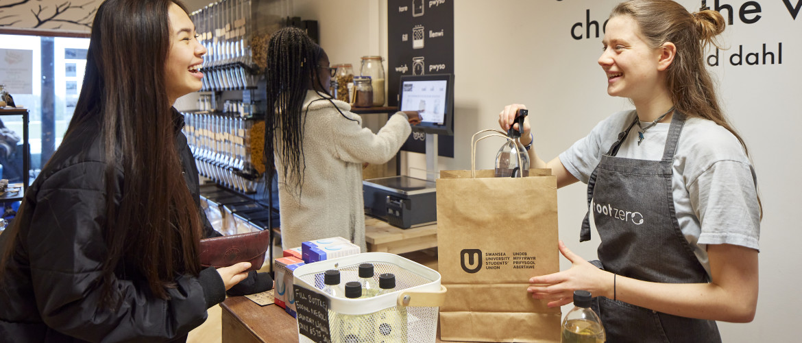 Students selling products