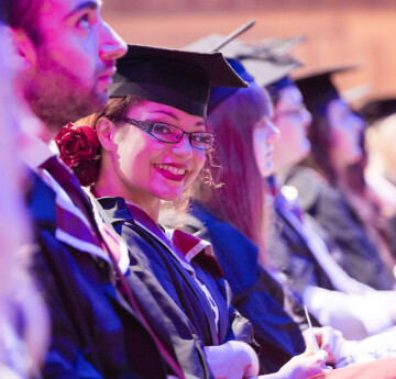 Students at graduation ceremony