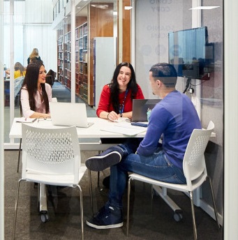 Students getting seeking advice from members of staff