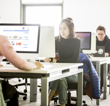 Students studying in the library