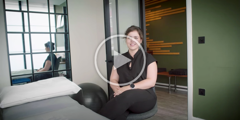 nicole stroh, owner of health 260 swansea sitting on a chair in a room