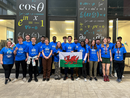 students standing in corridor 