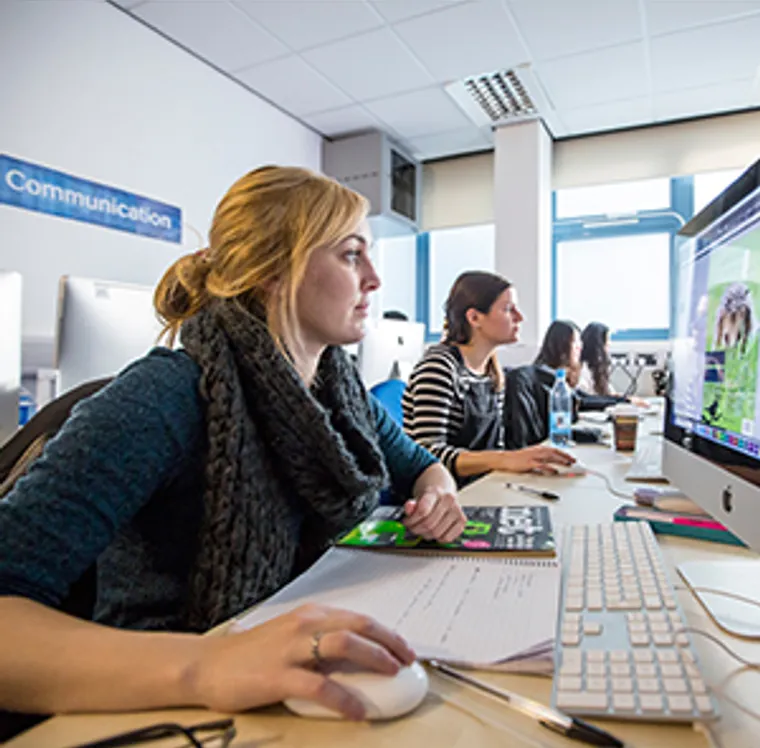 Students working in computer lab