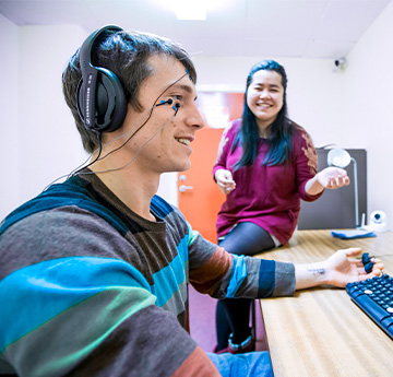 Student using headset