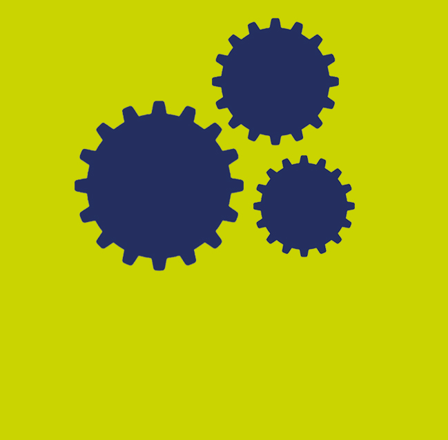 Illustration of interlinking cogs.