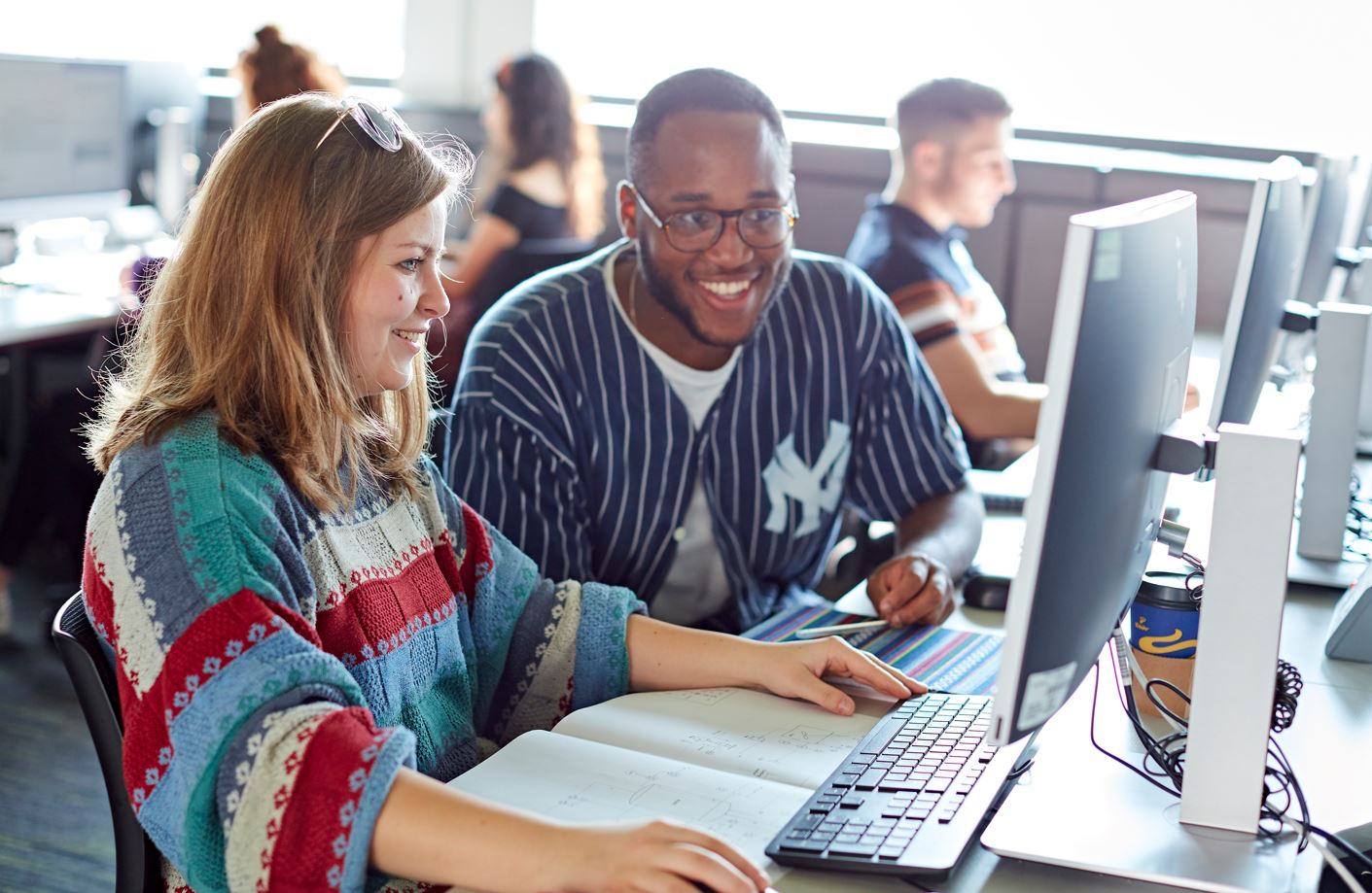 Students on computer