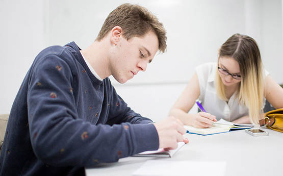 Students studying