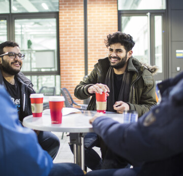 students talking