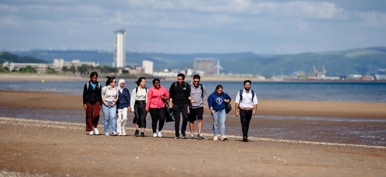 Students on beach