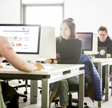 Students on computers