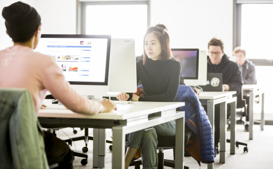 Students on a computer