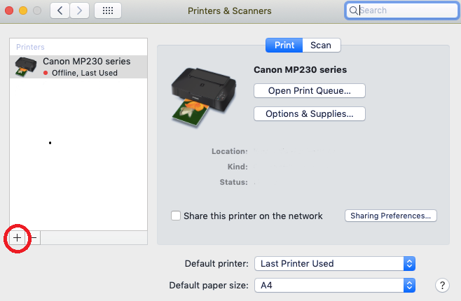 Printer list Mac