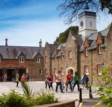 Wide angle image of Singleton Campus' stable block