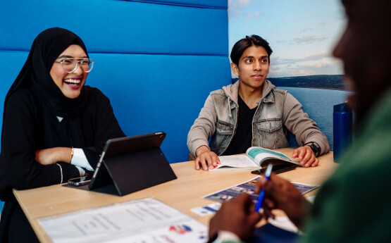 Students studying in the Hideaway